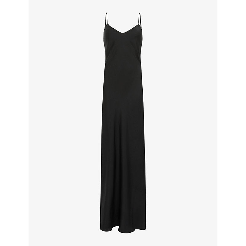 Allsaints Bryony V-Neck recycled-polyester maxi dress | ALLSAINTS