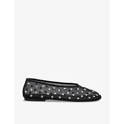 Khaite Marcy crystal-embellished mesh ballet flats