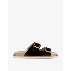 Brunello Cucinelli Two-strap leather sandals | Brunello Cucinelli