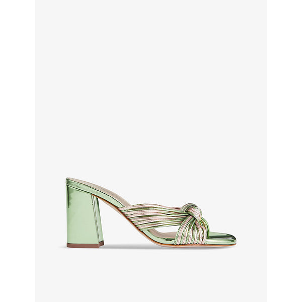 Lk Bennett Coletta knotted-strap metallic faux-leather mules | LK BENNETT