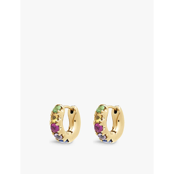 Roxanne First Super Duper 14ct yellow-gold and 0.5ct sapphire single hoop earring