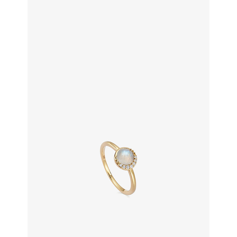 Astley Clarke Luna 18ct yellow gold-plated vermeil sterling-silver and moonstone ring