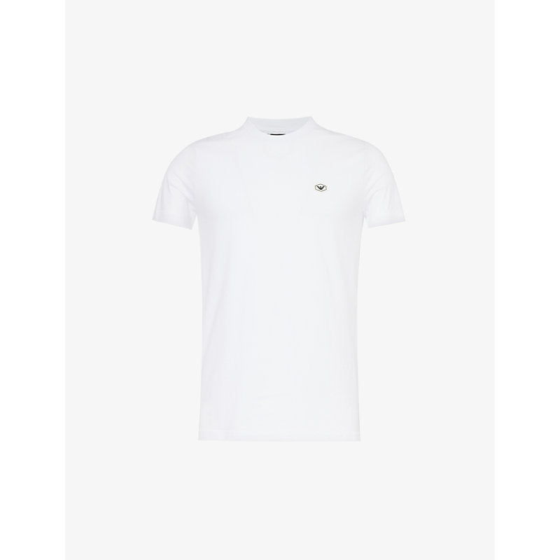  Emporio Armani Logo-patch relaxed-fit cotton-jersey T-shirt