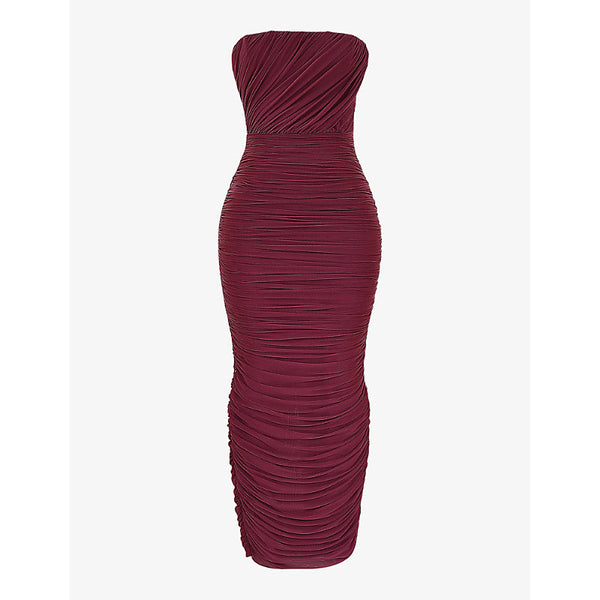 House Of Cb Sapphire gathered stretch-woven maxi dress