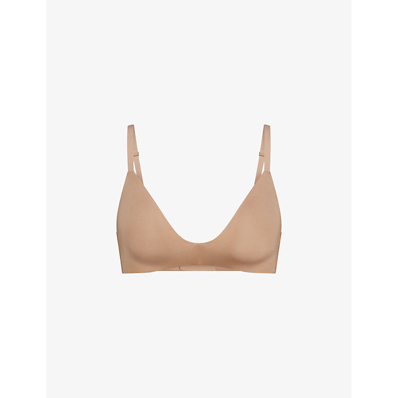 Womens Skims Wireless Form logo-embossed padded stretch-cotton bra