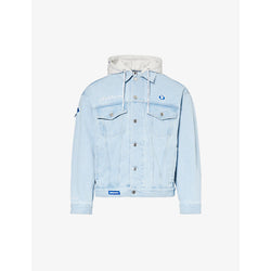  Aape Logo-patch boxy-fit denim hooded jacket