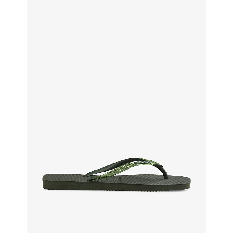 Havaianas Glitter square-toe rubber flip-flops