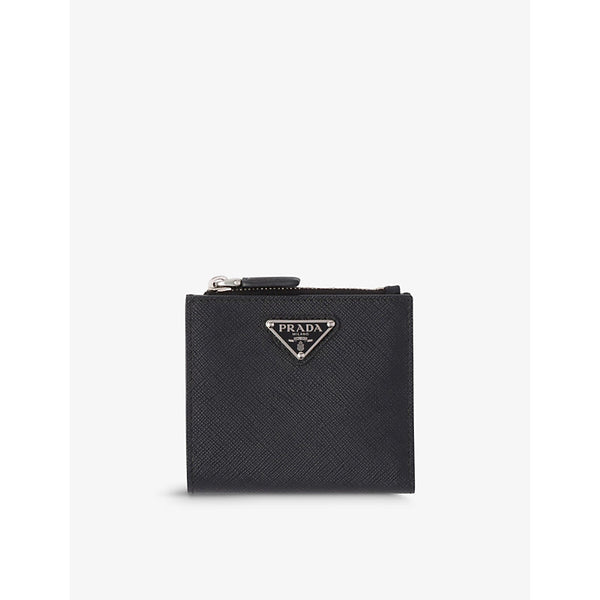 Prada Brand-plaque small saffiano leather wallet | LYBSTORE