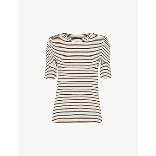 Whistles Stripe relaxed-fit cotton-blend T-shirt