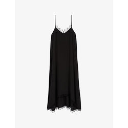  The Kooples Lace-embroidered slim-fit silk midi dress