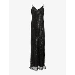 Allsaints Chantelle sequin-embellished V-neck woven midi dress | ALLSAINTS