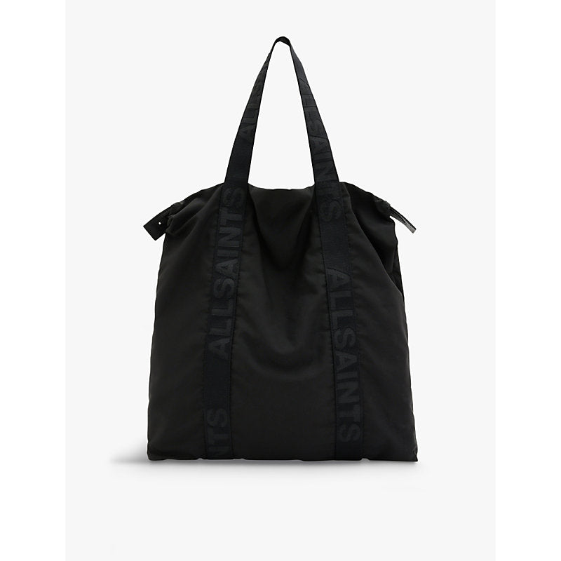  Allsaints Afan logo-patch leather tote bag