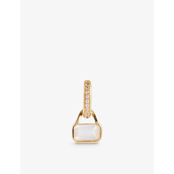  V By Laura Vann June 18ct yellow gold-plated recycled sterling-silver moonstone and white topaz charm