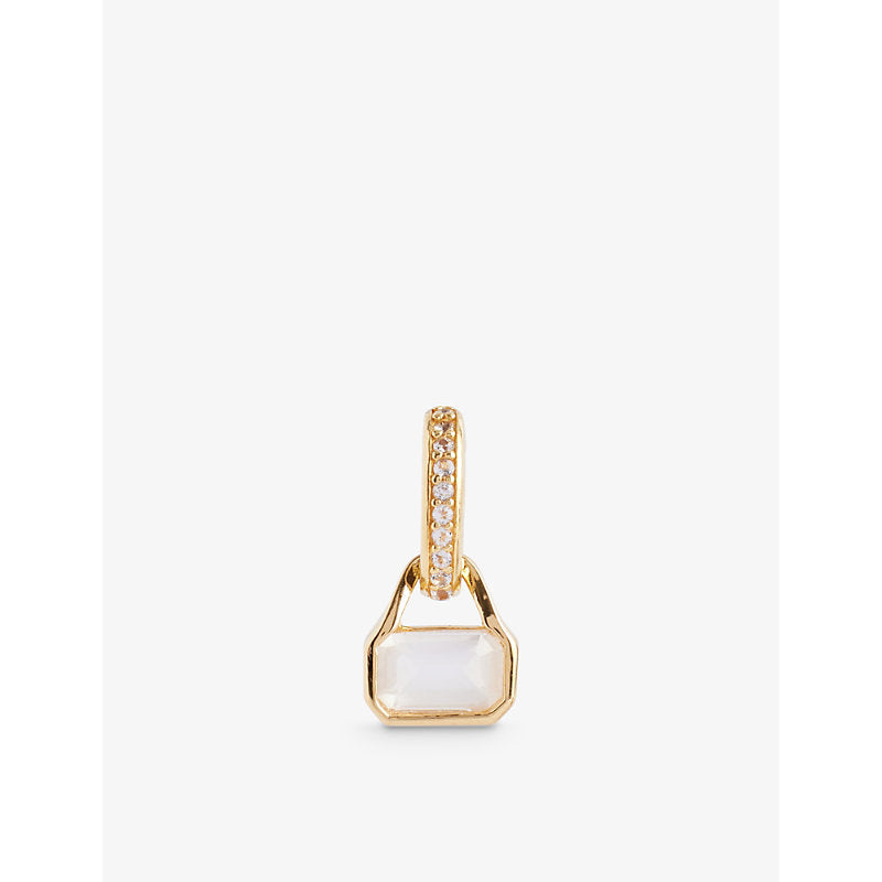  V By Laura Vann June 18ct yellow gold-plated recycled sterling-silver moonstone and white topaz charm