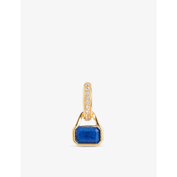  V By Laura Vann September 18ct yellow gold-plated recycled sterling-silver lapis and white topaz charm