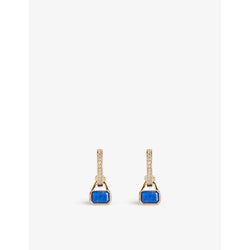  V By Laura Vann September 18ct yellow gold-plated recycled sterling-silver lapis and white topaz earrings