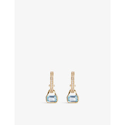  V By Laura Vann December 18ct yellow gold-plated recycled sterling-silver blue topaz and white topaz earrings