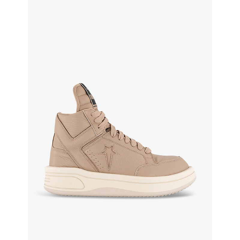 Rick Owens x Converse TURBOWPN branded leather high-top trainers