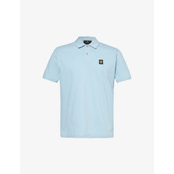  Belstaff Brand-patch short-sleeved cotton-jersey polo shirt