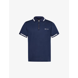  Belstaff Branded-print short-sleeved cotton-jersey polo shirt