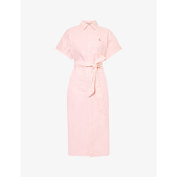 Polo Ralph Lauren Logo-embroidered belted cotton-piqué midi dress | POLO RALPH LAUREN