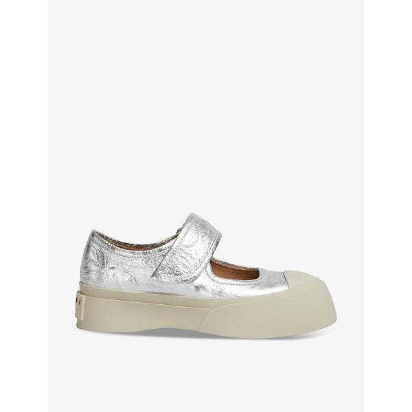 Marni Pablo metallic-leather Mary Jane trainers | Marni