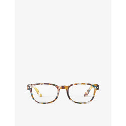  Izipizi #B square-framed blue tortoise reading glasses