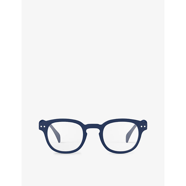 Womens Izipizi #C square-framed navy reading glasses