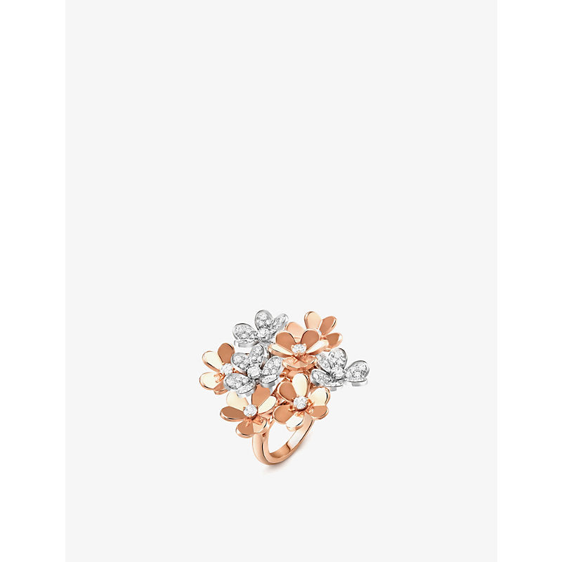 Van Cleef & Arpels Frivole 18ct rose-gold, rhodium-plated 18ct white-gold and 0.93ct diamond ring