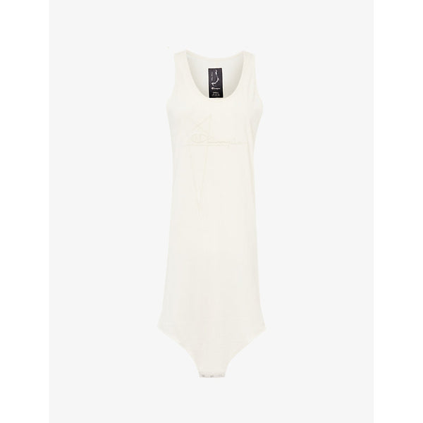 Rick Owens x Champion brand-embroidered cotton-jersey midi dress | RICK OWENS