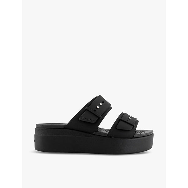 Crocs Brooklyn buckle low-wedge rubber sandals