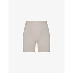  Skims Boyfriend logo-waistband stretch cotton and modal boxer shorts