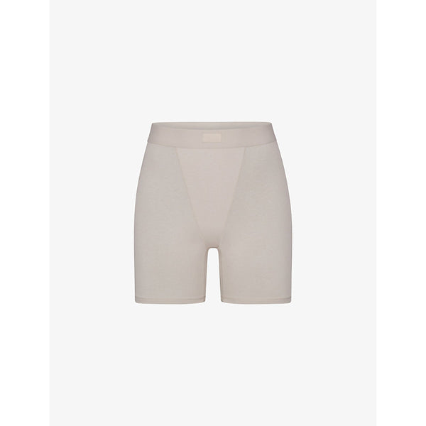  Skims Boyfriend logo-waistband stretch cotton and modal boxer shorts