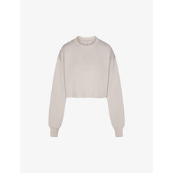  Skims Loose-fit cropped cotton-blend sweatshirt