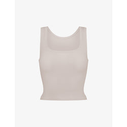  Skims Cotton Rib scoop-neck stretch-cotton tank top