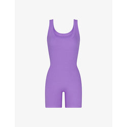  Skims Sleeveless ribbed stretch-cotton onesie