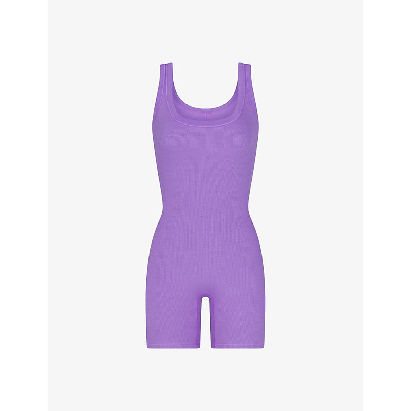  Skims Sleeveless ribbed stretch-cotton onesie