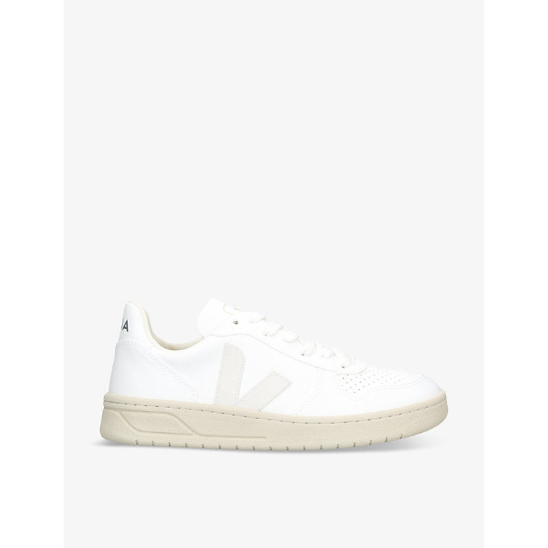  Veja V-10 logo-embroidered vegan-leather low-top trainers