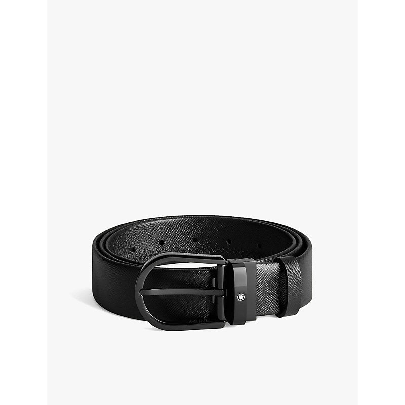 Mens Montblanc Horseshoe-buckle leather belt