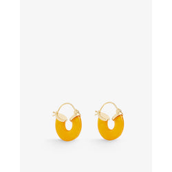  Anni Lu Petit Swell 18ct yellow gold-plated brass and resin earrings