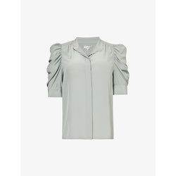  Frame Gillian puffed-sleeve silk top