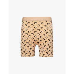  Marine Serre Moon-print high-rise recycled stretch-jersey shorts