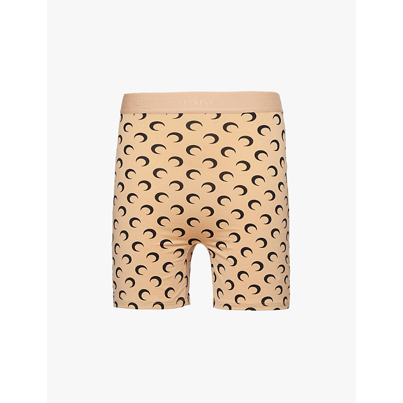  Marine Serre Moon-print high-rise recycled stretch-jersey shorts