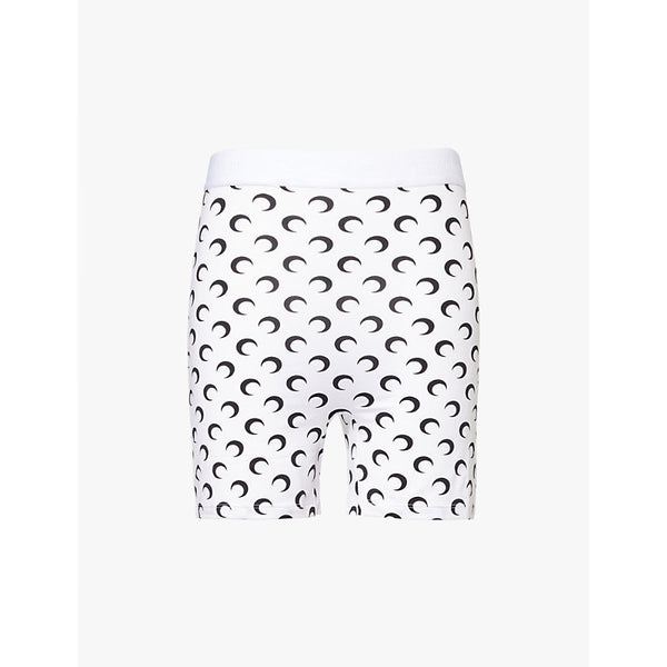 Marine Serre Moon-print high-rise recycled stretch-jersey shorts