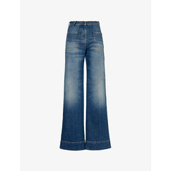  Victoria Beckham Alina stretch-denim wide-leg high-rise jeans