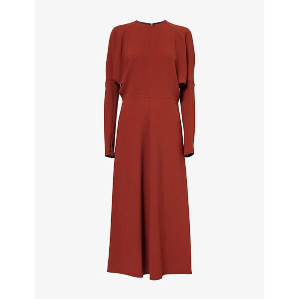 Victoria Beckham Dolman-sleeve woven midi dress | VICTORIA BECKHAM