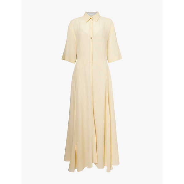 Victoria Beckham Panelled flared-hem woven maxi dress