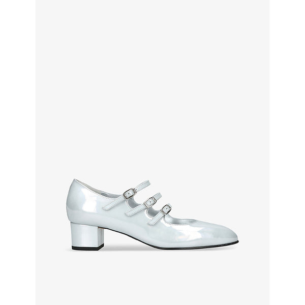 Carel Kina three-strap leather heeled Mary Jane courts | Carel