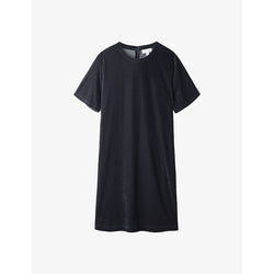 The White Company Round-neck stretch-velvet mini T-shirt dress | THE WHITE COMPANY