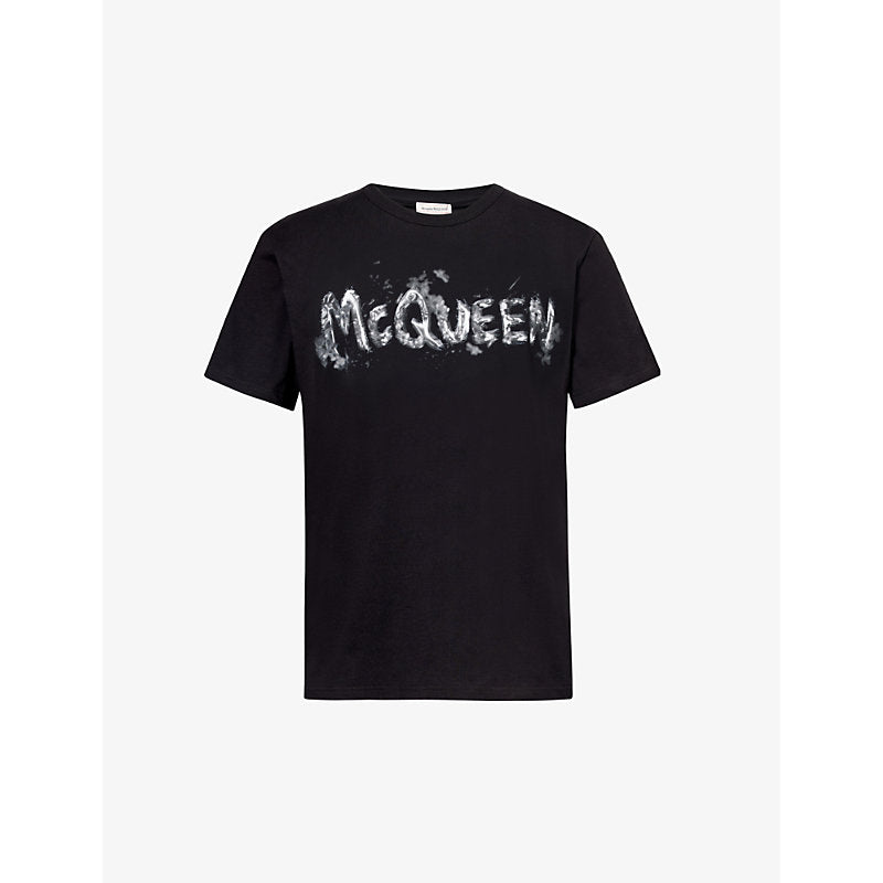  Alexander Mcqueen Logo-print crewneck cotton-jersey T-shirt